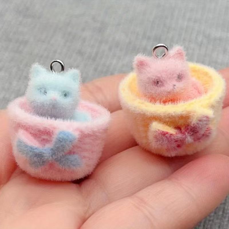 Resin - 4 peças de pingente de gato