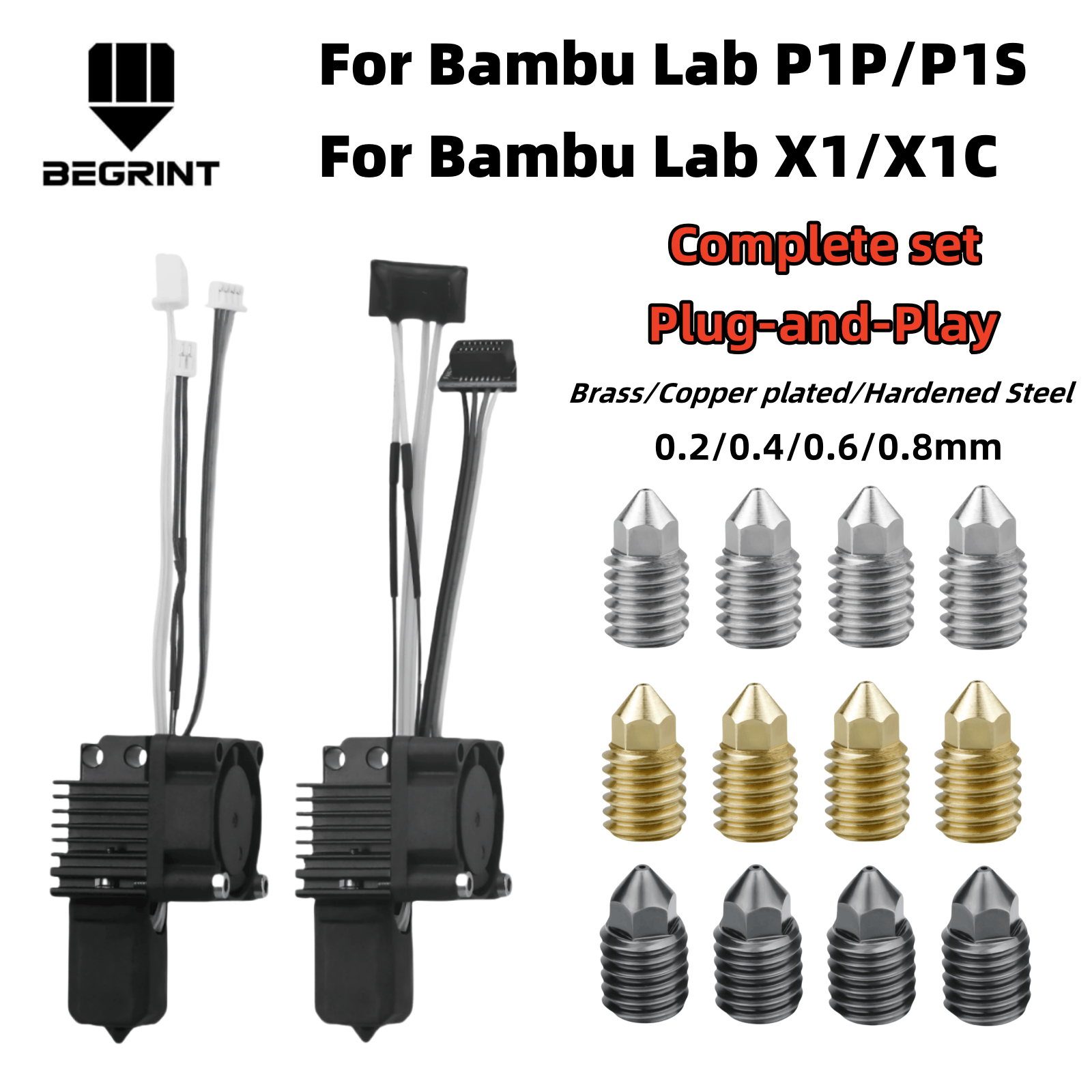 Hotend 0.4Mm - Cabeça de impressão completa hotend para