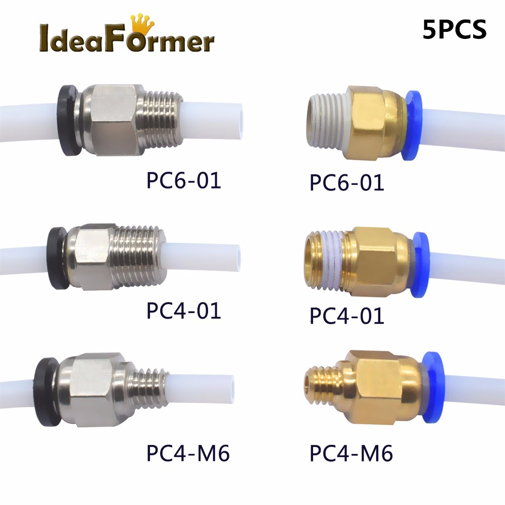 Filament 1.75 - 5 peças encaixe rápido PC4-01 PC6-01