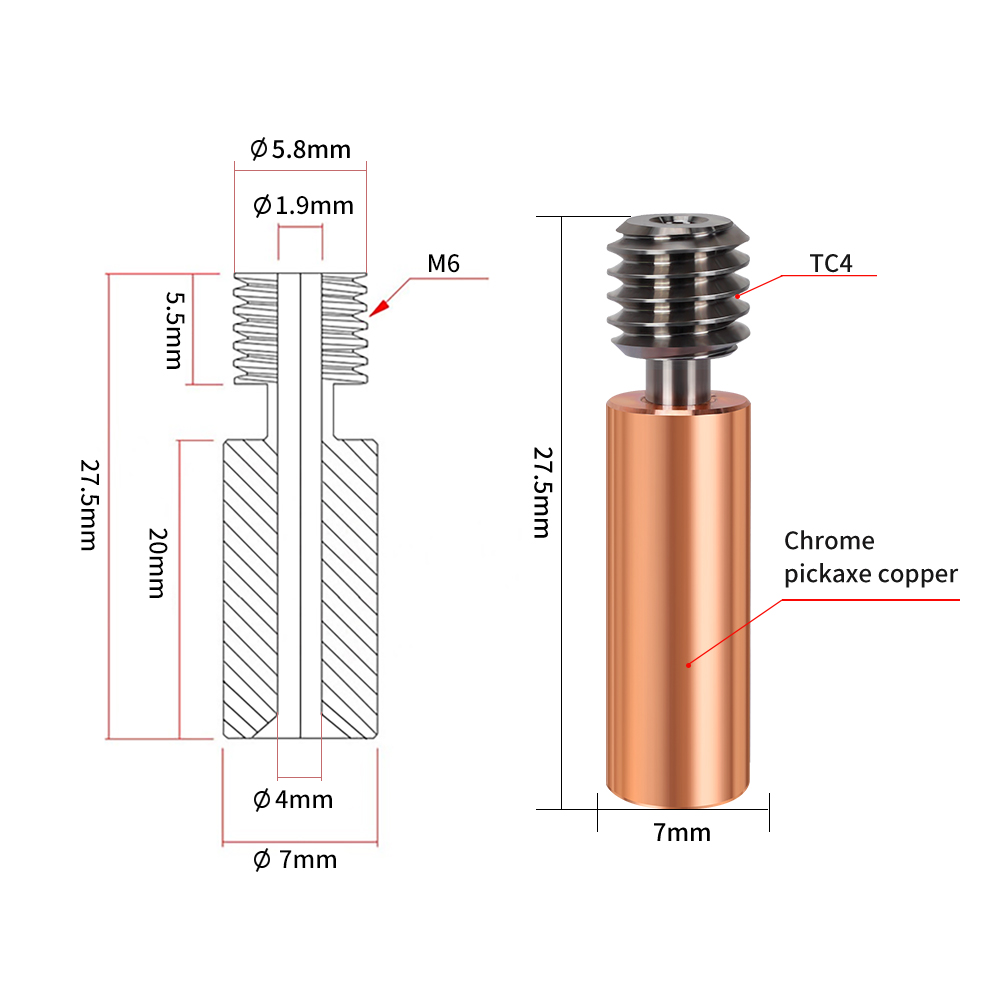 Bimetal cr10 heatbreak liga de - Btt Skr Mini avaliação e preço