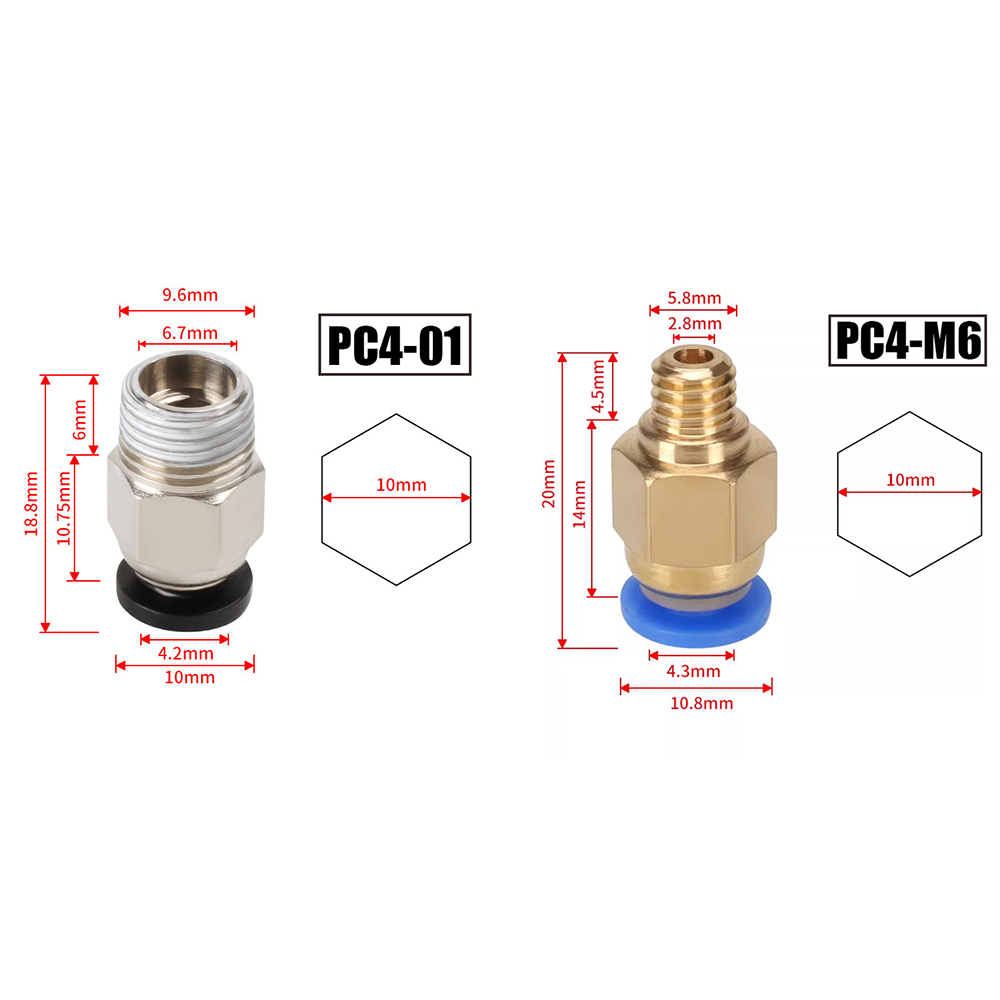 10 peças/lote Conectores Pneum - Filament 1.75 avaliação e preço