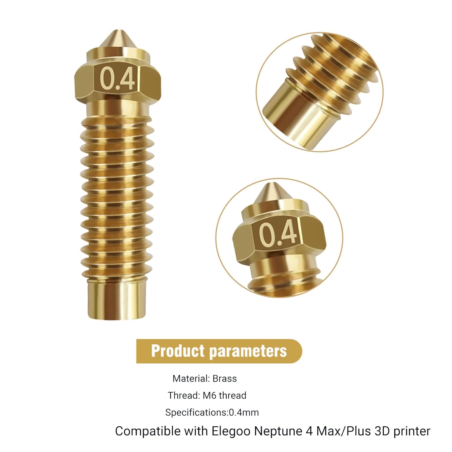 5/10 peças elegoo netuno 4 plu - Hotend 0.4Mm avaliação e preço