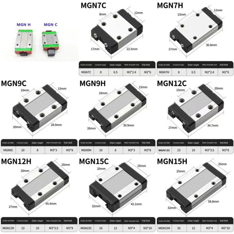 2pcs MGN12H MGN12C MGN7H MGN7C - Linear Rail Mgn12H Set avaliação e preço