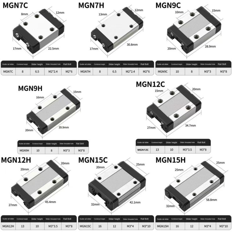 2pcs MGN12H MGN12C MGN7H MGN7C - Linear Rail Mgn12H Set avaliação e preço